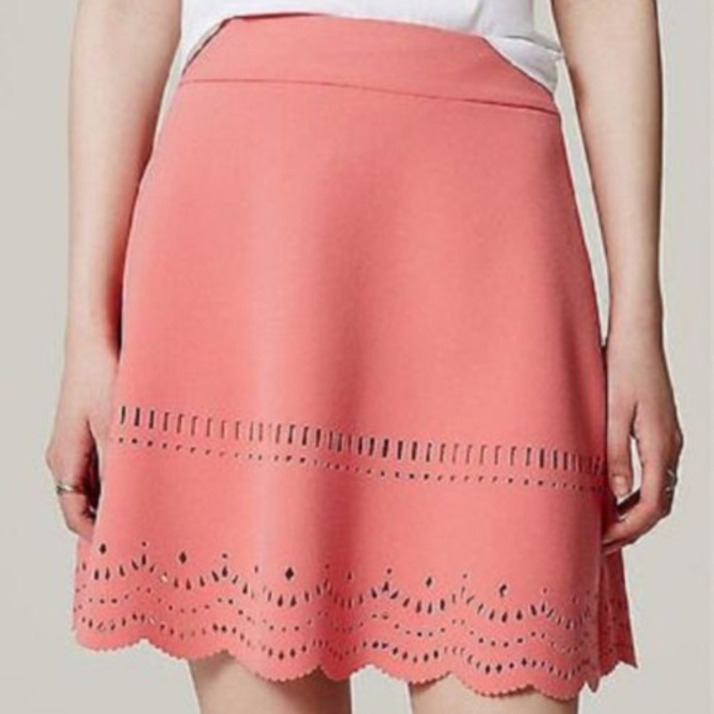 Ann Taylor Loft Scalloped Skirt Cutout Skirt
